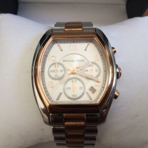 Michael Kors Two-Tone Women's Chronograph Tank Watch - Rose Gold & Silver -